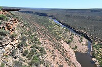 De andere kant met beneden de Murchison rivier