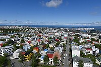 zicht op Reykjavik