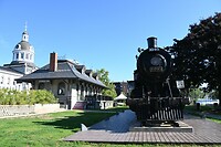 de stoomtrein in het park