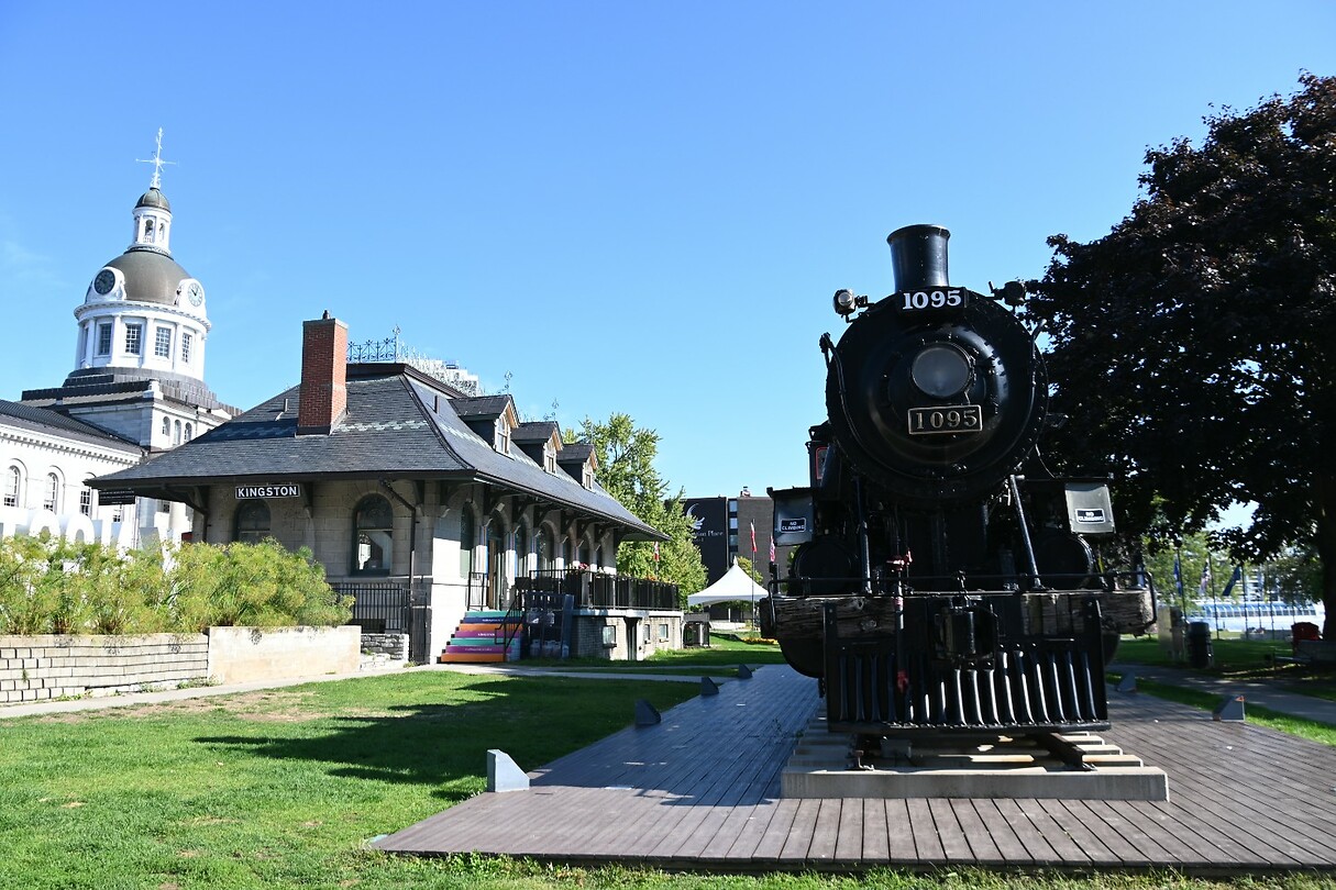 de stoomtrein in het park