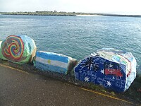 rotsen op de breakwall