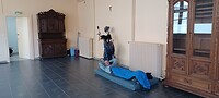 Een hele zaal in het klooster voor mij alleen.