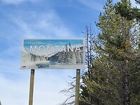 We rijden de staat Montana in.