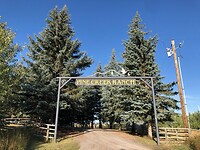 Toegangspoort van een ranch.