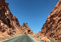 Uitzicht vanuit de auto.