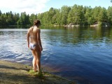 swimming in the Østmarka forest