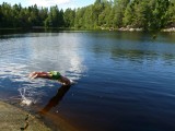 swimming in the Østmarka forest