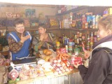 Market in Naushki, Russia waiting for the train to continue to Mongolia