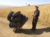 Mongolian privat tyre recycling from the river... :)