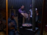 Mongolian (Gobi) bbq with hot stones inside the bowl
