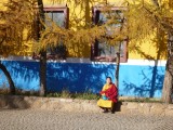 A monk waiting before the ceremony in Gandan Monastery