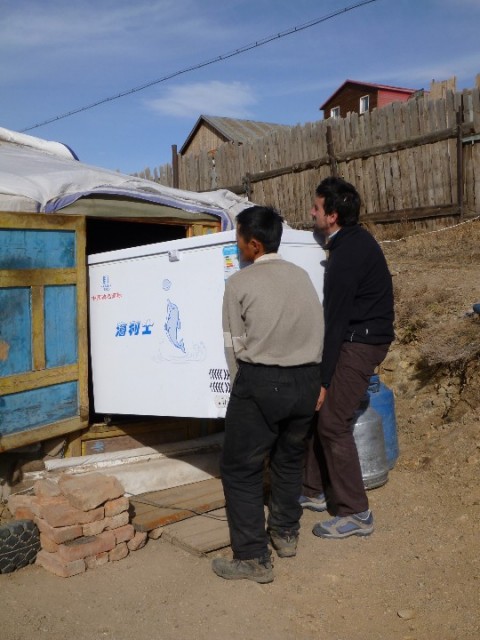Moving the freezer out :-) it just fitted!!