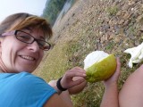 Green Pomelo, like apples in Germany, tasty but a bit sour - still lovely!! :)
