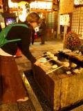 Cleaning ritual at a Shrine