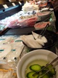 Tasting all sorts of pickled vegetables.... good!!