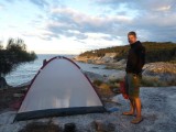 Camping on the edge on the rocks... we like! :)