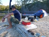 Stefans place.... preparing our catch to eat it!!