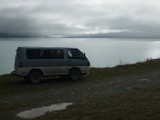 Our Overnight stop at bottom of Lake Pukaki (Mt. Cook)