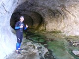 Caving on your own!! Great!! 700m Stream in a Cave... Wetsuit, Sneakers, Headlight and off you go :)