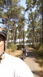 op het fietspad door het bos naar Vieux boucau les bains