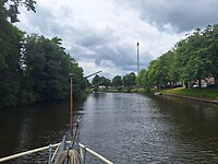 Fietsbrug bij de zwembad Swaneburg Coevorden