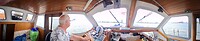 Panorama foto van de Hollandsche IJssel die uitmondt in de Nieuwe Maas