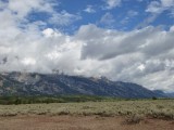 De Tetons in de wolken