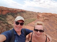 Selfie boven op de canyon.