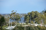 uitzicht vanaf blkon hotel op de Swan River