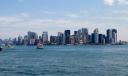 Uitzicht vanaf de boot op Lower Manhatten