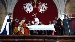 Spaanse devotie: het Laatste Avondmaal in kerk in Cáceres