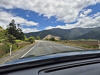 Landschap vanuit de auto