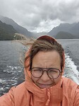 Selfie Marjolijn door weer en wind