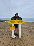 Jeroen bij Slope Point bordjes