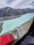 Tasman Lake vanuit de heli