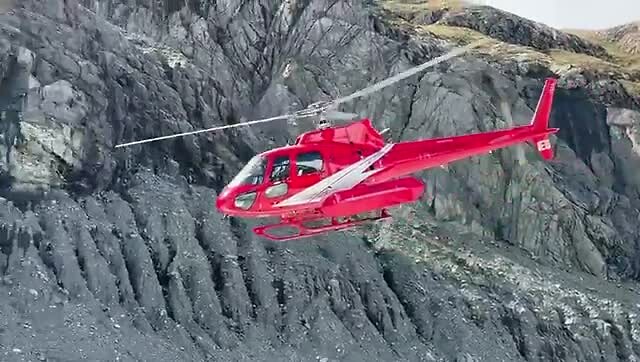 De helikopter bij gletsjer