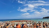 Zicht vanaf het strand