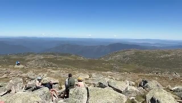 Op de top van Mount Kosciuszko