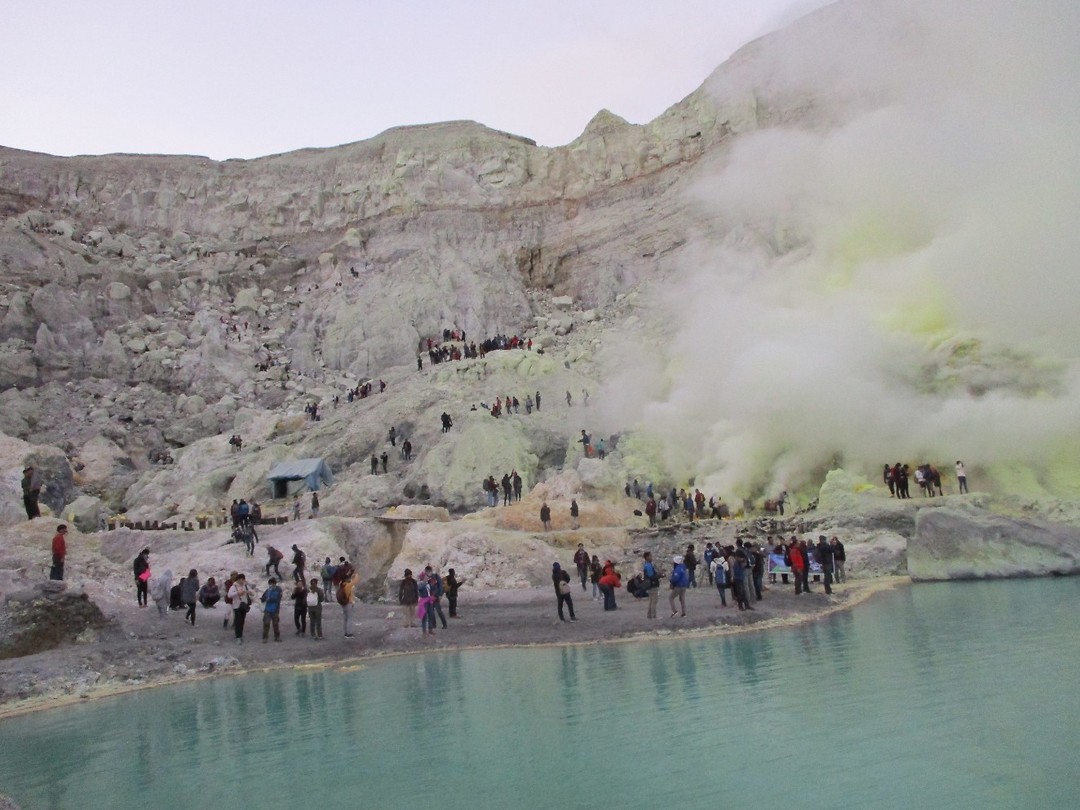 29 juli -we waren niet alleen op de Ijen vulkaan