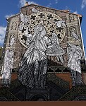 Prachtige muurschildering in Burgos