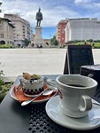 Koffie en fruitsalade