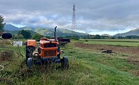 Oranje tractor