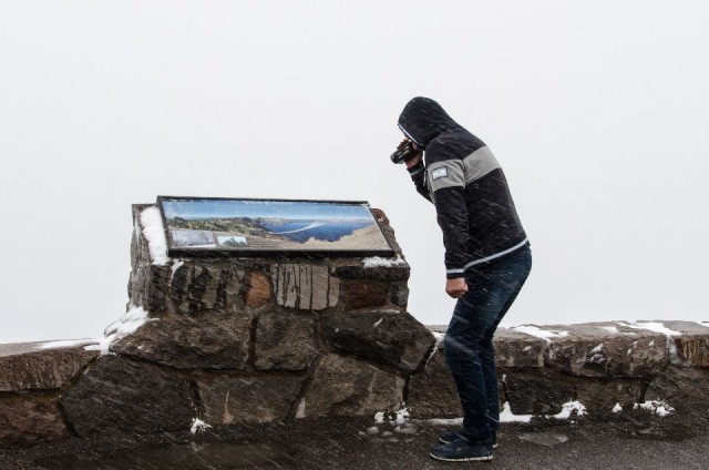 16-09-2015 on a way in Crater Lake NP - brr koud