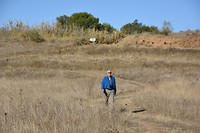 Joan tijdens zijn 3 uur durende wandeling