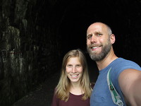 Selfie in de spoorwegtunnel