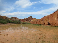 Waterpartij in de Skazka Canyon