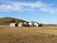 Yurts in de zon