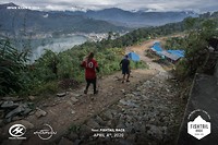 Begin van de afdaling trailrun Pokhara