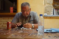 Mijn blog aan het schrijven.