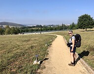 Op de achtergrond Santiago